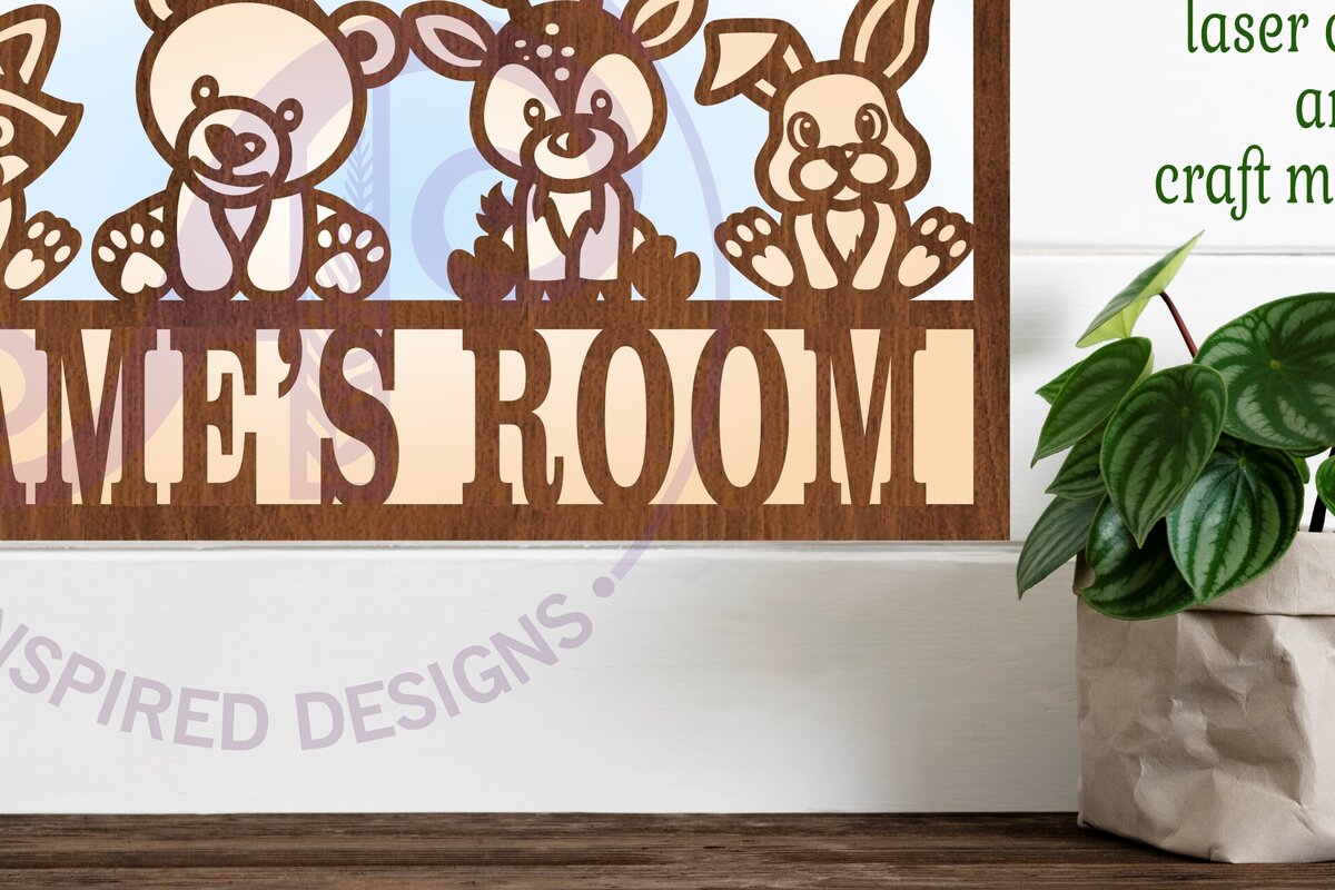 Intra απο ξύλο plywood 3mm-4mm πάχος - Cute Woodland Animals Όνομα σκηνής Sign Δίασταση 30x20 cm INTRAFABR-82805850