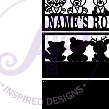 Intra απο ξύλο plywood 3mm-4mm πάχος - Cute Woodland Animals Όνομα σκηνής Sign Δίασταση 30x20 cm INTRAFABR-82805850 - Image 3