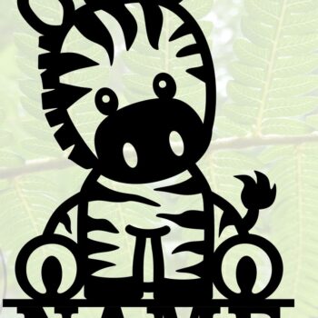 Intra απο ξύλο plywood 3mm-4mm πάχος - Cute Zebra Name Laser Cut Templ Δίασταση 30x20 cm INTRAFABR-72216374 - Image 4