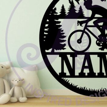 Intra απο ξύλο plywood 3mm-4mm πάχος - Ποδηλάτης Άντρας Σήμα ονόματος Laser Cut Δίασταση 30x20 cm INTRAFABR-93272978 - Image 2