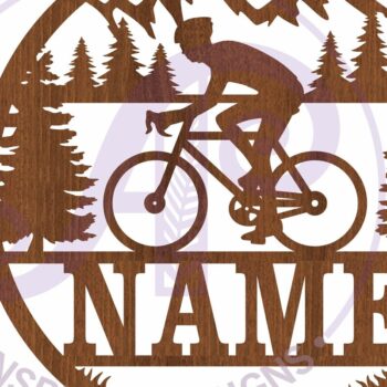 Intra απο ξύλο plywood 3mm-4mm πάχος - Ποδηλάτης Άντρας Σήμα ονόματος Laser Cut Δίασταση 30x20 cm INTRAFABR-93272978 - Image 3