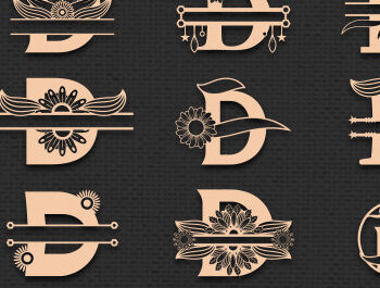 Intra απο ξύλο plywood 3mm-4mm πάχος - D Αλφάβητο μονόγραμμα γράμμα Κοπή χαρτιού Δίασταση 30x20 cm INTRAFABR-55865967 - Image 1