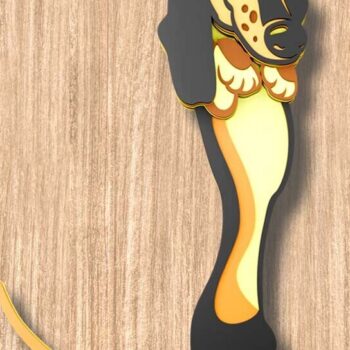 Intra απο ξύλο plywood 3mm-4mm πάχος - Αρχεία λέιζερ πολλαπλών επιπέδων Dachshund 3D  Δίασταση 4x7 cm INTRAFABR-109489532 - Image 2