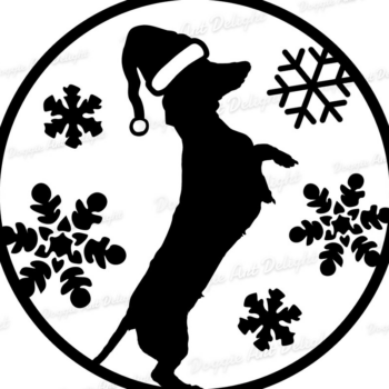 Intra απο ξύλο plywood 3mm-4mm πάχος - Χριστουγεννιάτικο Στολίδι Dachshund  Dxf Cut Δίασταση 6x6 cm INTRAFABR-85332360 - Image 1