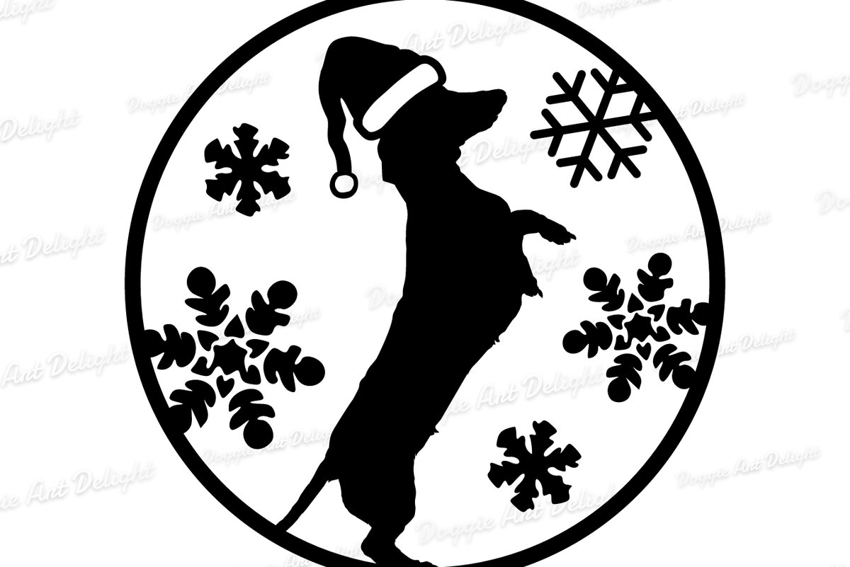 Intra απο ξύλο plywood 3mm-4mm πάχος - Χριστουγεννιάτικο Στολίδι Dachshund  Dxf Cut Δίασταση 6x6 cm INTRAFABR-85332360