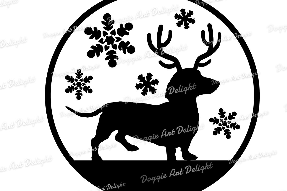 Intra απο ξύλο plywood 3mm-4mm πάχος - Χριστουγεννιάτικο Στολίδι Σκύλου Dachshund  Dxf Δίασταση 6x6 cm INTRAFABR-85416720