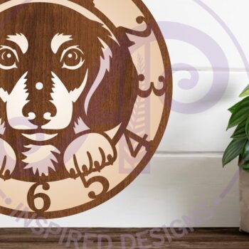 Intra απο ξύλο plywood 3mm-4mm πάχος - Dachshund Dog Clock Laser Cut Files, Δίασταση 30x20 cm INTRAFABR-101646537 - Image 1