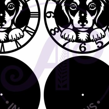 Intra απο ξύλο plywood 3mm-4mm πάχος - Dachshund Dog Clock Laser Cut Files, Δίασταση 30x20 cm INTRAFABR-101646537 - Image 4