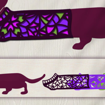 Intra απο ξύλο plywood 3mm-4mm πάχος - Dachshund σε 3D ρούχα Δίασταση 20x20 cm INTRAFABR-24951801 - Image 1