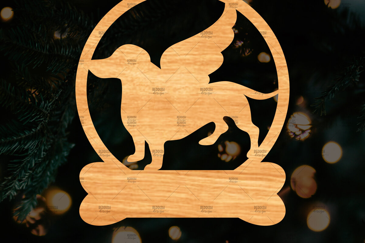 Intra απο ξύλο plywood 3mm-4mm πάχος - Στολίδι Dachshund Memorial Cut Laser Δίασταση 6x6 cm INTRAFABR-113646167