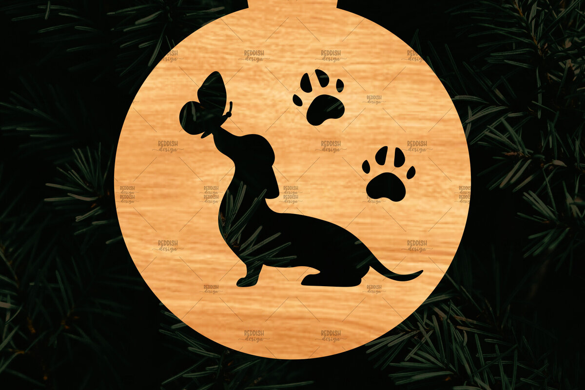 Intra απο ξύλο plywood 3mm-4mm πάχος - Στολίδι Dachshund Memorial Cut Laser Δίασταση 6x6 cm INTRAFABR-113646184