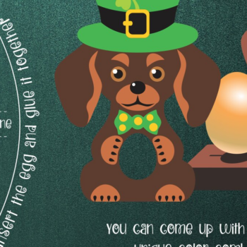 Intra απο ξύλο plywood 3mm-4mm πάχος - Πρότυπο κατοχής αυγών Dachshund Patrick's Day Δίασταση 15x15 cm INTRAFABR-24439189 - Image 1