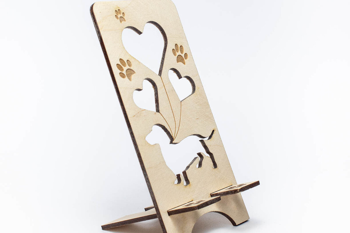 Intra απο ξύλο plywood 3mm-4mm πάχος - Τηλεφωνική βάση Dachshund Δίασταση 20x20 cm INTRAFABR-66101779