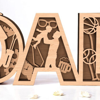 Intra απο ξύλο plywood 3mm-4mm πάχος - Dad 3D Layered Father's Day  Δίασταση 30x20 cm INTRAFABR-121728537 - Image 1