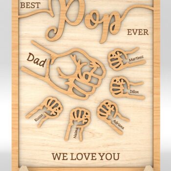 Intra απο ξύλο plywood 3mm-4mm πάχος - Ο μπαμπάς και το παιδί με τα χέρια με γροθιά χτύπημα  Δίασταση 30x20 cm INTRAFABR-99991559 - Image 6