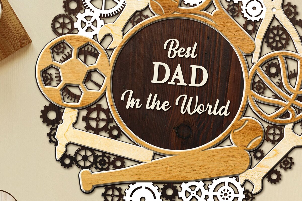 Intra απο ξύλο plywood 3mm-4mm πάχος - Dad Craft για τη γιορτή του πατέρα Δίασταση 12x12 cm INTRAFABR-35103792