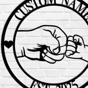 Intra απο ξύλο plywood 3mm-4mm πάχος - Dad Fist Bump Παιδικά ονόματα Μεταλλική πινακίδα Δίασταση 3600x3600 cm INTRAFABR-122910116 - Image 1