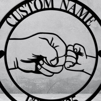 Intra απο ξύλο plywood 3mm-4mm πάχος - Dad Fist Bump Παιδικά ονόματα Μεταλλική πινακίδα Δίασταση 3600x3600 cm INTRAFABR-122910116 - Image 3