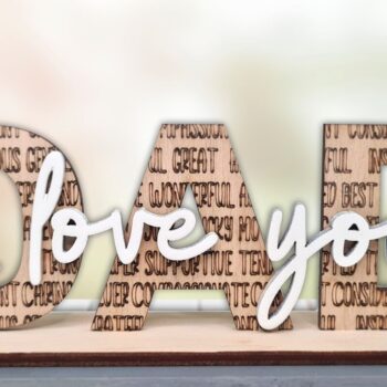 Intra απο ξύλο plywood 3mm-4mm πάχος - Μπαμπά σε αγαπώ Δίασταση 20x20 cm INTRAFABR-97078828 - Image 1