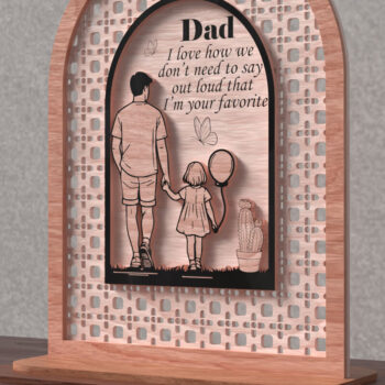 Intra απο ξύλο plywood 3mm-4mm πάχος - Μπαμπάς είμαι το αγαπημένο σου σημάδι Δίασταση 20x25 cm INTRAFABR-122046007 - Image 2