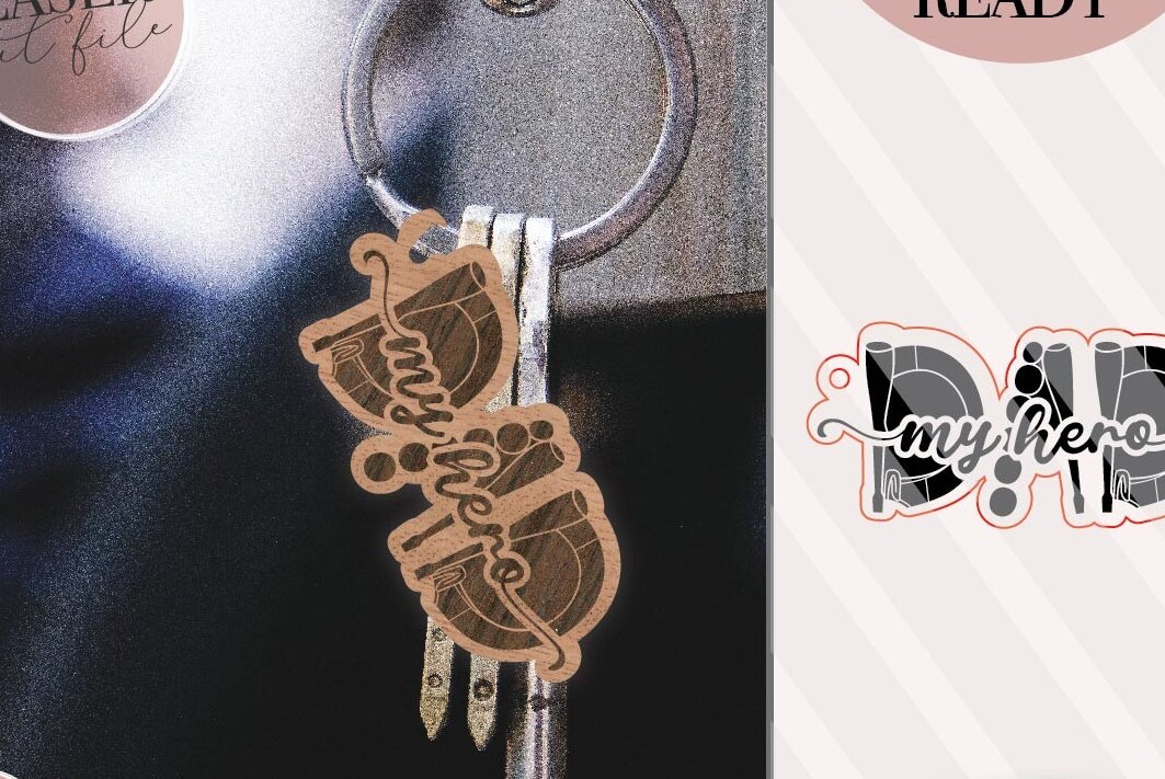 Intra απο ξύλο plywood 3mm-4mm πάχος - Dad Keychain , Γιορτή του Πατέρα Δίασταση 4x4 cm INTRAFABR-74486895