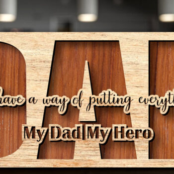 Intra απο ξύλο plywood 3mm-4mm πάχος - Dad Laser Cut 2 Layers 3D Δίασταση 20x20 cm INTRAFABR-25161263 - Image 1