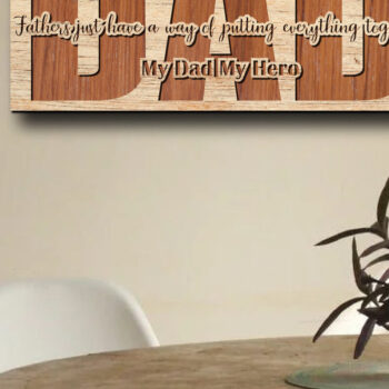 Intra απο ξύλο plywood 3mm-4mm πάχος - Dad Laser Cut 2 Layers 3D Δίασταση 20x20 cm INTRAFABR-25161263 - Image 2