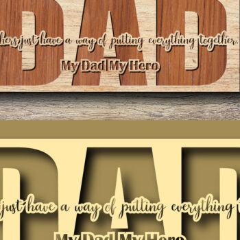 Intra απο ξύλο plywood 3mm-4mm πάχος - Dad Laser Cut 2 Layers 3D Δίασταση 20x20 cm INTRAFABR-25161263 - Image 3