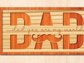 Intra απο ξύλο plywood 3mm-4mm πάχος - Dad Laser Cut Design Δίασταση 30x20 cm INTRAFABR-30928056 - Image 1
