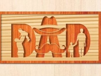 Intra απο ξύλο plywood 3mm-4mm πάχος - Dad Laser Cut Design Δίασταση 30x20 cm INTRAFABR-30928067 - Image 2