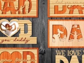 Intra απο ξύλο plywood 3mm-4mm πάχος - Πακέτο σχεδίασης κοπής λέιζερ Dad Δίασταση 20x20 cm INTRAFABR-30928189 - Image 1