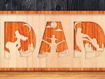 Intra απο ξύλο plywood 3mm-4mm πάχος - Πακέτο σχεδίασης κοπής λέιζερ Dad Δίασταση 20x20 cm INTRAFABR-30928189 - Image 7