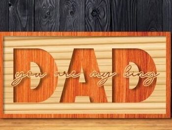 Intra απο ξύλο plywood 3mm-4mm πάχος - Dad Laser Cut Design Δίασταση 30x20 cm INTRAFABR-30928049 - Image 1