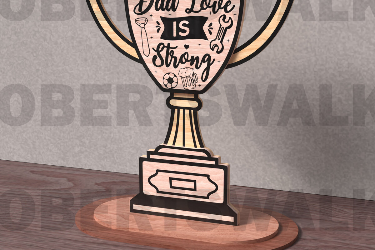 Intra απο ξύλο plywood 3mm-4mm πάχος - Το Dad Love is Strong Laser Cut  Δίασταση 20x20 cm INTRAFABR-122115801