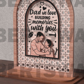 Intra απο ξύλο plywood 3mm-4mm πάχος - Πινακίδα  Builder μνήμης πατέρα Δίασταση 20x20 cm INTRAFABR-121721057 - Image 1