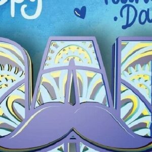 Intra απο ξύλο plywood 3mm-4mm πάχος - Dad Mustache , 5 Layers , Mandala Δίασταση 30x30 cm INTRAFABR-31233521