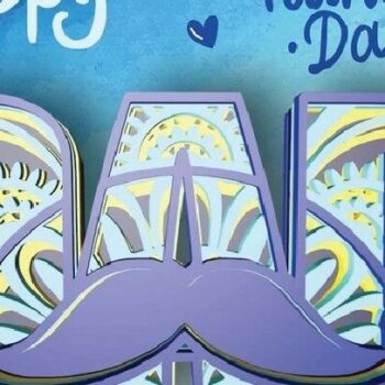 Intra απο ξύλο plywood 3mm-4mm πάχος - Dad Mustache , 5 Layers , Mandala Δίασταση 30x30 cm INTRAFABR-31233521 - Image 1