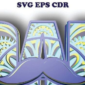 Intra απο ξύλο plywood 3mm-4mm πάχος - Dad Mustache , 5 Layers , Mandala Δίασταση 30x30 cm INTRAFABR-31233521 - Image 3