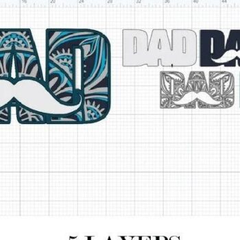 Intra απο ξύλο plywood 3mm-4mm πάχος - Dad Mustache , 5 Layers , Mandala Δίασταση 30x30 cm INTRAFABR-31233521 - Image 5