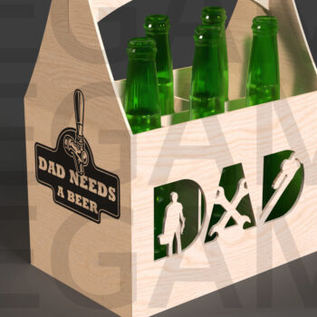 Intra απο ξύλο plywood 3mm-4mm πάχος - Ο μπαμπάς χρειάζεται ένα   με θήκη μπύρας Δίασταση 20x20 cm INTRAFABR-122114090 - Image 1