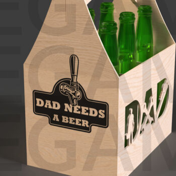 Intra απο ξύλο plywood 3mm-4mm πάχος - Ο μπαμπάς χρειάζεται ένα   με θήκη μπύρας Δίασταση 20x20 cm INTRAFABR-122114090 - Image 3