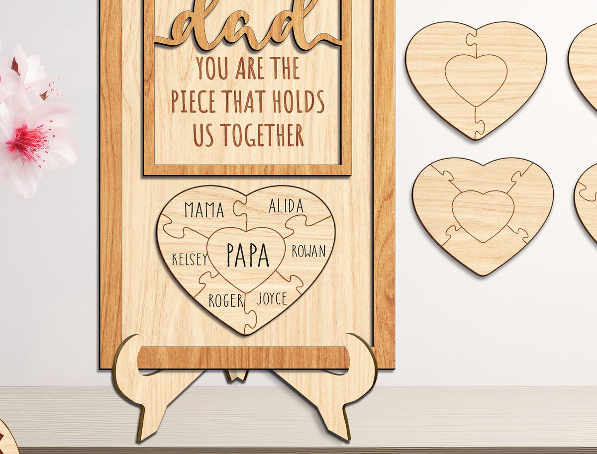 Intra απο ξύλο plywood 3mm-4mm πάχος - Dad Puzzle Desk Sign  - Break Jhon Δίασταση 30x20 cm INTRAFABR-94407779