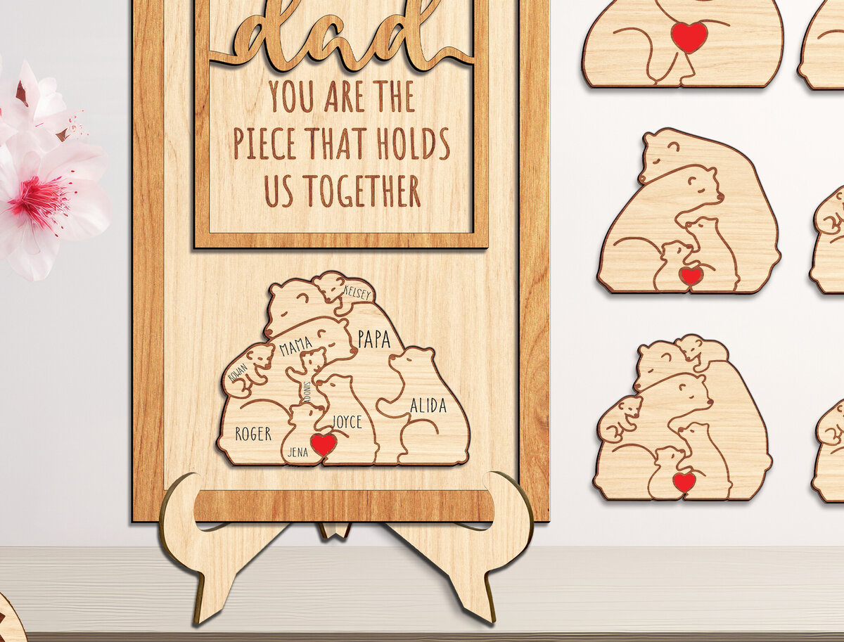 Intra απο ξύλο plywood 3mm-4mm πάχος - Dad Puzzle Desk Sign  - Break Jhon Δίασταση 30x20 cm INTRAFABR-94407856