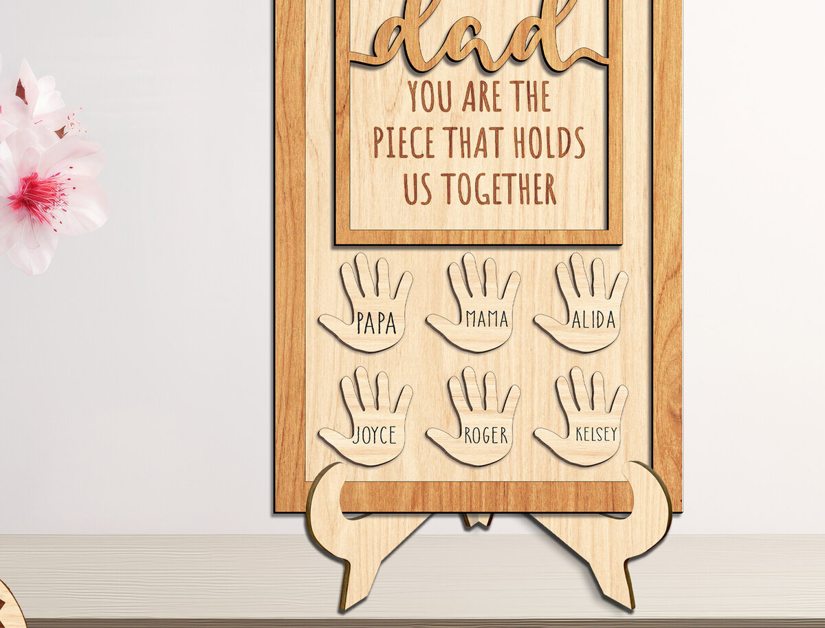 Intra απο ξύλο plywood 3mm-4mm πάχος - Dad Puzzle Desk Sign  - Break Jhon Δίασταση 30x20 cm INTRAFABR-94407893