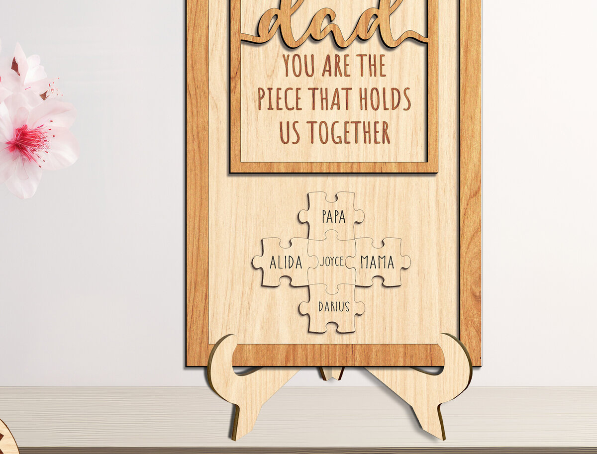 Intra απο ξύλο plywood 3mm-4mm πάχος - Dad Puzzle Desk Sign  - Break Jhon Δίασταση 30x20 cm INTRAFABR-94407680