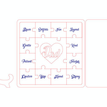 Intra απο ξύλο plywood 3mm-4mm πάχος - Dad Puzzle  Δίασταση 20x20 cm INTRAFABR-116294777 - Image 1