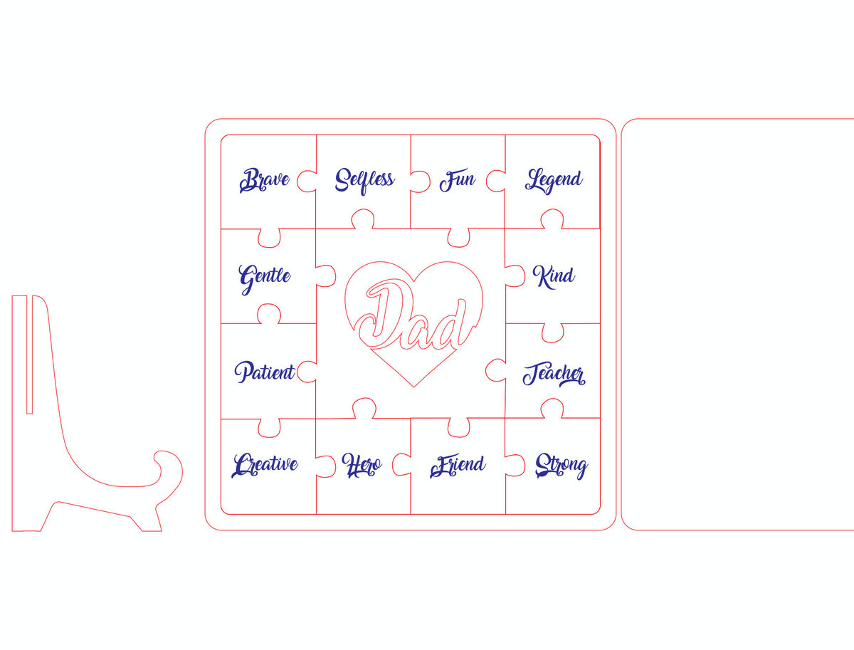 Intra απο ξύλο plywood 3mm-4mm πάχος - Dad Puzzle  Δίασταση 20x20 cm INTRAFABR-116294777