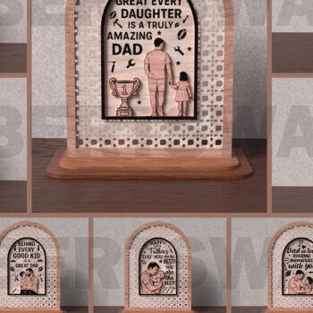 Intra απο ξύλο plywood 3mm-4mm πάχος - Πακέτο  επιτραπέζιας πινακίδας προσφοράς πατέρα Δίασταση 20x20 cm INTRAFABR-121759199 - Image 1