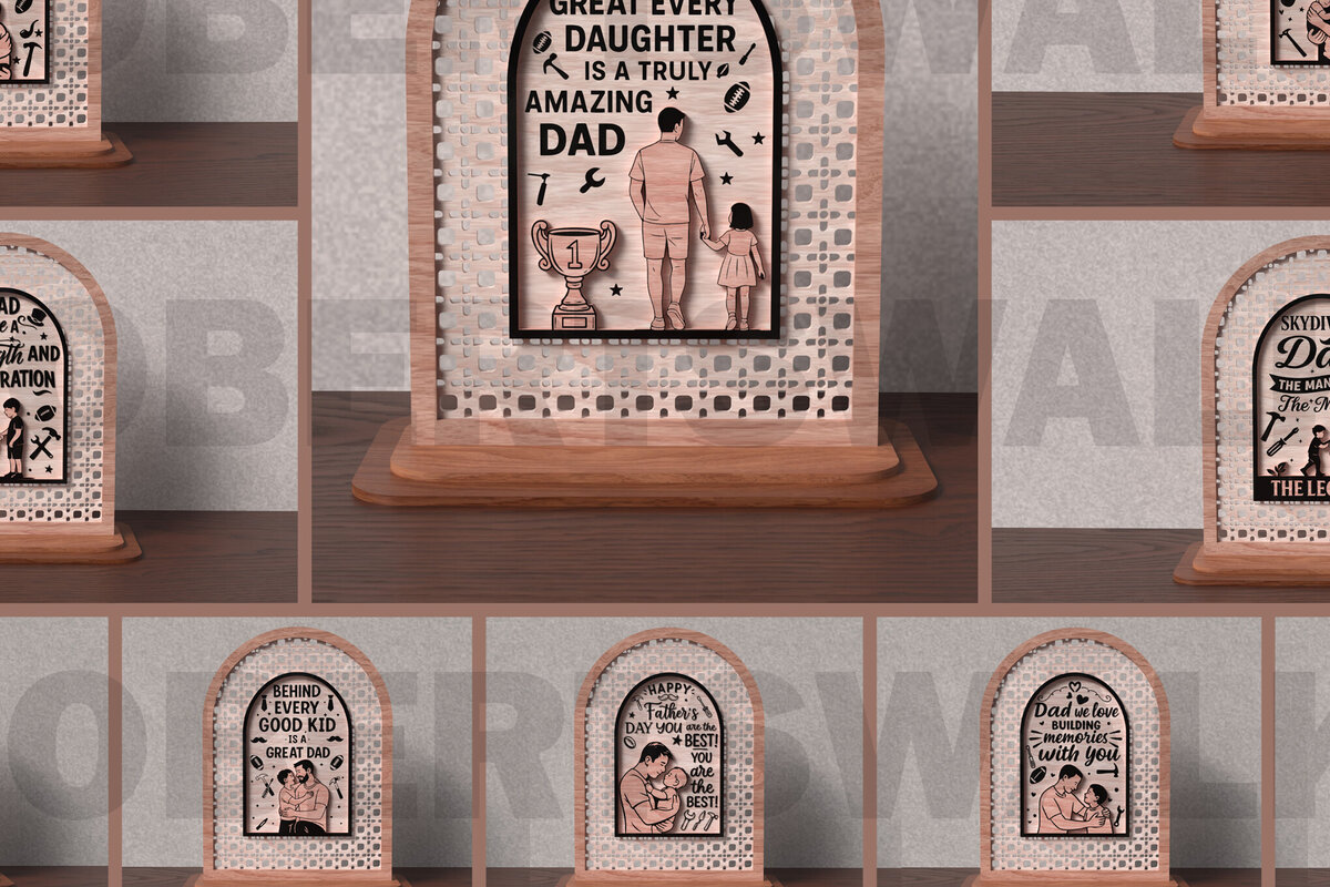 Intra απο ξύλο plywood 3mm-4mm πάχος - Πακέτο  επιτραπέζιας πινακίδας προσφοράς πατέρα Δίασταση 20x20 cm INTRAFABR-121759199