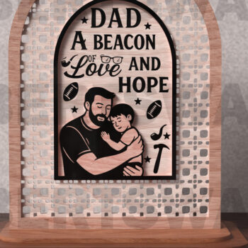 Intra απο ξύλο plywood 3mm-4mm πάχος - Πακέτο  επιτραπέζιας πινακίδας προσφοράς πατέρα Δίασταση 20x20 cm INTRAFABR-121759199 - Image 3